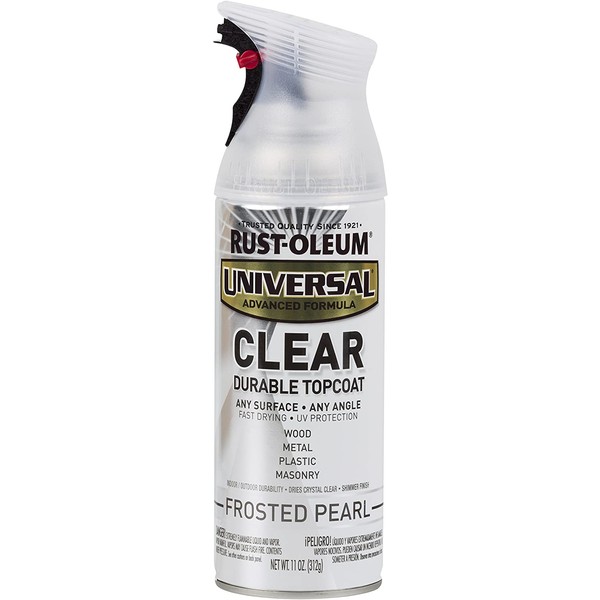 Rust-Oleum Clear 302155 Universal All Surface Spray Paint 11 oz, Frosted Pearl