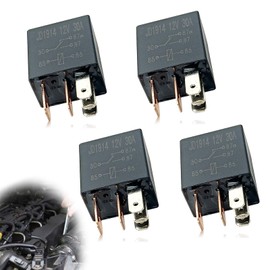 4Pcs 5 Pin 12V 30A Relay, Car Starter Switch Relays, Multi Purpose Automotive Relayfor Motorcycle, Truck, Motor, Van, Boat, Fans, High Performance Replacement Accessories