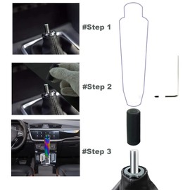 Lunsom Automatic Shift Knob Metal Car Shifting with Push Button Aluminum Alloy Shifter Lever Handle Long Stick Gear Head Fit Most Auto Transmission Vehicle (Colorful)