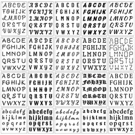 20 Pack Letter Stencils for Painting, Alphabet Stencils Letters and Numbers Stencil Lettering Stencils Bullet Journaling Stencils