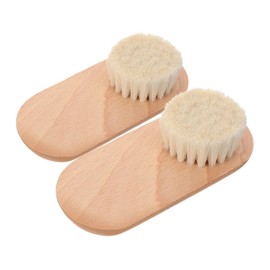 Outanaya 2pcs Wooden Nail Brushes for Cleaning Under Nails Half-Round Fingernail Scrub Brushes Soft Wool Bristles for Manicure and Dust Removal