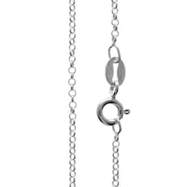 SilverAmber Jewellery UK - 925 Sterling Silver Delicate Italian Belcher-Rolo 1.62 mm Thin Chain Necklace - 16" - GCH00616
