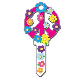 Lucky Line Key Shapes, Peace Sign, House Key Blank, WR5, 1 Key (B104W)