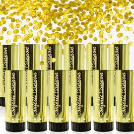 12 PCS Confetti Poppers Cannons for Wedding Birthday Graduation Baby Shower Anniversary Party Supplies Decorations and Favors（Gold)