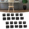 20 Pcs Chair Leg Floor Protector Rectangular Transparent Black Felt