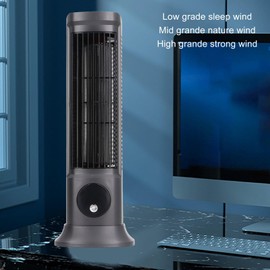Bladeless Tower Fan, Space Saving Desktop Tower Fan Professional Efficient Quiet 3 Levels Adjustable Bladeless Desk Fan for Bedroom Home Office Desktop Cooling, 11.6 x 4.1 x 4.1in