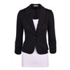 Auliné Collection Women's Casual Work Solid Color Knit Blazer Black