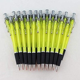 ezpencils - Blank Pens Bulk – Silver Accents and Black Grip - Black Ink Pens – Wave Pens - Yellow Body - 60 Pcs