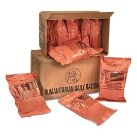 Humanitarian Daily Ration MRE Case – 5 US FEMA Emergency rations MRE Varieties - Low Sodium Pre cooked w/Entree, Side Dishes for Hunting, Camping & More, 10 pack, Inspection Date 1/2024 or Better.