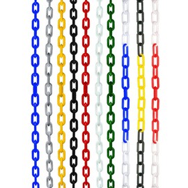 Plastic Warning Chain, Safety Chain, Chain Grid, Warning Chain, Diameter 6 mm, for Circulation, Events, Police, Waiting Loop (5 m) EU, Black + Yellow, 1