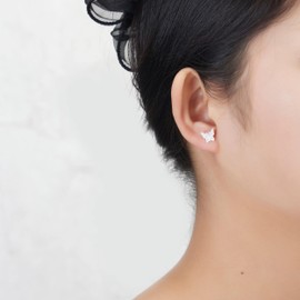 Philip Jones Sterling Silver Butterfly Earrings Created with Zircondia® Crystals