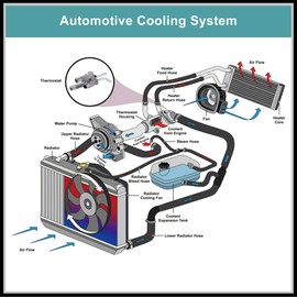 HEROFFIX Car Engine Coolant Thermostat Housing Assembly Replacement for Hyundai Elantra 2003-2005 for Hyundai Tiburon, No.25600-23640/2560023640/25600-23600 Metal Silver Tone