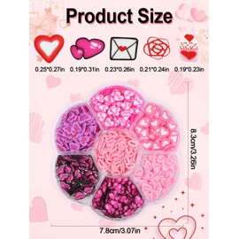 Valentine's Day Nail Art Sequins, Kalolary 3D Love, Lips, Roses Shape Polymer Clay Slices for Acrylic Nails Design Valentine's Day Party Decor（3 Boxes）
