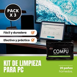 Waipy | Toallitas Humedas Limpia Pantallas | Kit de Limpieza para PC y Celular | Pack 4 Limpia tu Celu + 3 Limpia tu Compu | Quita Huellas, Grasa y Suciedad Acumulada | Limpiador de Pantalla