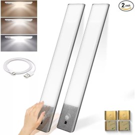 VYANLIGHT Wireless LED Under Cabinet Lights - Motion Sensor, Rechargeable, USB