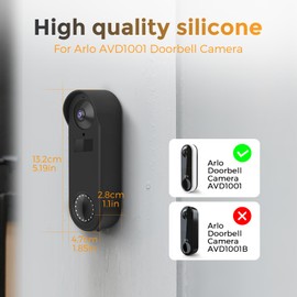 Silicone Cover Compatible with Arlo Video Doorbell AVD1001-100NAS, No-Drill Mounting Doorbel Cover UV & Weather Rain Protection Cover for Arlo Video Doorbell