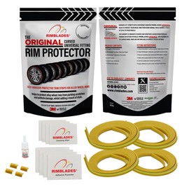 Rimblades Original Yellow Alloy Wheel Protectors - Fits Up to 24” x 4 Wheels | 9 Colour Options | Easy DIY Fit | Protects Against Kerb Rash | Car Exterior Accessory