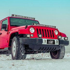 LIGBT 2Pcs 21 Inch 204W Slim LED Light Bar 4PCS LED Pods 4Inch 60W Spot Flood Combo Fog Driving Lights Work Light Roof Bumper Lamp Offroad Lights for 4x4 Trucks SUV ATV UTV