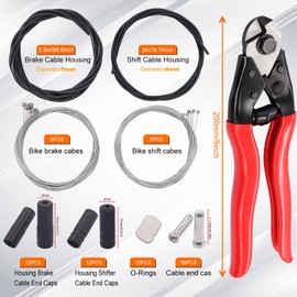 mxuteuk 87 Pcs Stainless Steel Wire Cutter Bike Brake Cable Housing Shifter Cable Housing Universal Bike Cable Kit Bicycle Brake Cable Shift Cable with Bike Cable End Caps O-Rings
