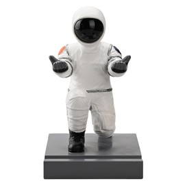 CYXStar Astronaut Resin Pen Holder, Mobile Phone Stand, Device Stand, Desk Organizer Decorative Pen Holder (White&Black)