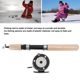 65cm Ice Fishing Rod Reel Combo Set, Smooth Rotation Ice Fishing Gear, Non Slip Ice Fishing Combos, Full Ice Fishing Kit, Ice Fishing Jigs for Trout Walleye Perch