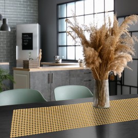 Elegant Comfort Embroidery Eve Runner-Dresser Scarf for Home Room Crochet Tabletop, Kitchen Dining Table Decoration for Indoor and Outdoor, 16 X 90 Inch, Gold