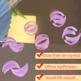 Lash Lift Shields C Curl 5 Size Lifting Pad, Rapid Eyelash Shield Shiny Perm Rods Make Eyes Natural Curl Flexible Pads Extreme Rod 100 Use Elastic Lami Perming Roller (Pink Color)