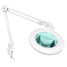 BoliOptics (7 inch Glass Lens) 1.75X, 3 Diopter, Professional LED Magnifying Lamp with Clamp, 4 Brightness Levels, 5600-6000K Daylight Bright, 1200 Lumens, 84 SMD LEDs, Adjustable Arm, MG16304311