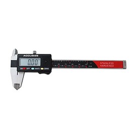 AccusizeTools - 0-4" x 0.001" 3-Key Electronic Digital Caliper with Extra Large LCD, AB11-1104