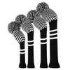 Black Diagonal Stripes Knit Woods Golf Head Covers, Set of