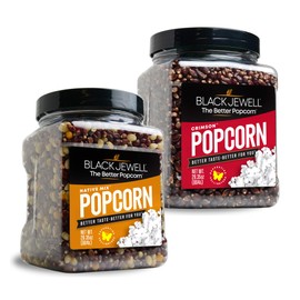 Black Jewell Gourmet Popcorn Kernel Variety Pack with Crimson and Native Mix (Pack of 2)