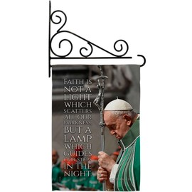 Faith Guides Us Pope Francis Catholic Gifts Canvas Tapestry Kit Memorabilia Decor Portrait Fabric Quote Textile Sign Church Wall Art Banner Remembrance Sign Fathers Day Religious Decoration