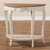 Baxton Studio Cordelia Console Table in White and Natural Brown