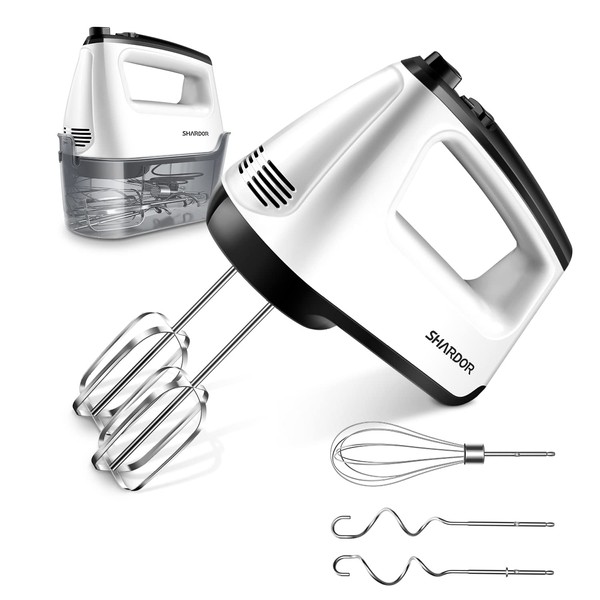 SHARDOR Hand Mixer Electric, 6 Speed & Turbo Handheld Mixer