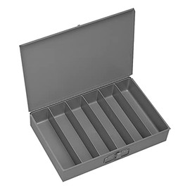 Durham 117-95 Gray Cold Rolled Steel Large Vertical Box, 18" Width x 3" Height x 12" Depth, 6 Compartment