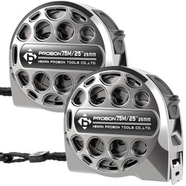 2 Pcs 25 Ft Tape Measure, Stainless Steel Double Sided Scale Retractable Measuring Tape, Anti Fall Wear Resistant Metric Ruler, Hollow Design, Self Lock