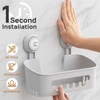 LEVERLOC Shower Caddy Suction Cup Set Shower Organizer & Soap