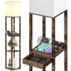 SUNMORY Floor Lamp with Shelves, Modern Dimmable Standing Lamp with