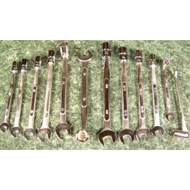 12pc Flex Socket Open END Wrench Set SAE and Metric Flexible Head Heavy Duty