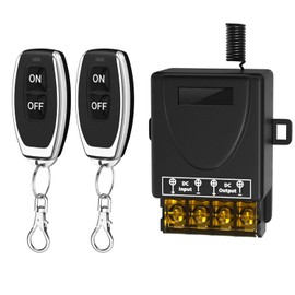 GUUZI Wireless Remote Switch, DC 12-72V/30A Relay, Wireless RF Switch for All Kinds of DC Motors, Light Control etc with 100M Remote Control