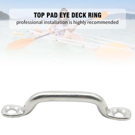 VIKKSAER 10 Pcs Boat Top Pad Eye Deck Loop Tie Down Kit, 316 Stainless Steel Eye Straps, Kayak Deck Loops for Fixing Objects