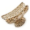 Large Gold Tone Animal Print Acrylic Hair Claw/Clamp (Black/Sand) -