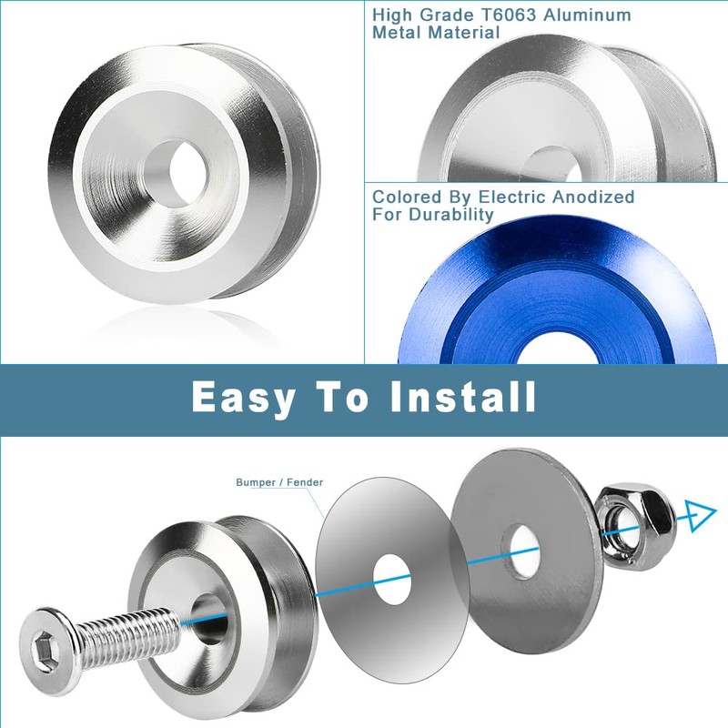 JDM Kit de cierres de liberación rápida para parachoques delantero