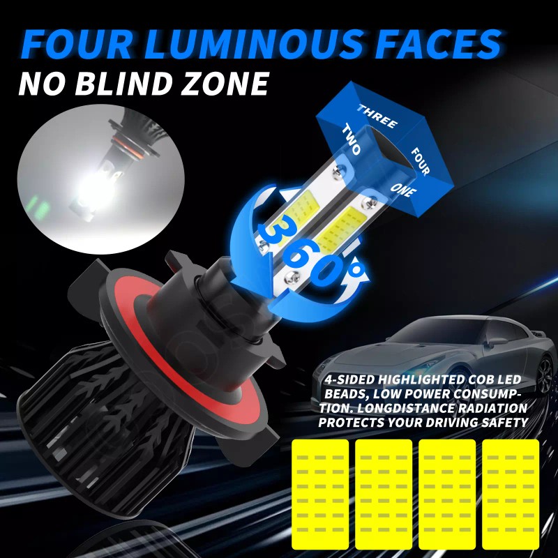 AUIMSOCO 4-Sides H13 9008 LED Headlight Bulb for Ford F-150