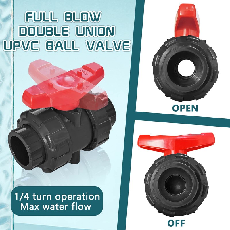 2 Inch UPVC Slip Socket End True Union Ball Valve