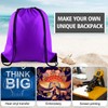 PLULON 2Pcs Drawstring Bags Bulk Purple Drawstring Backpack String Backpack