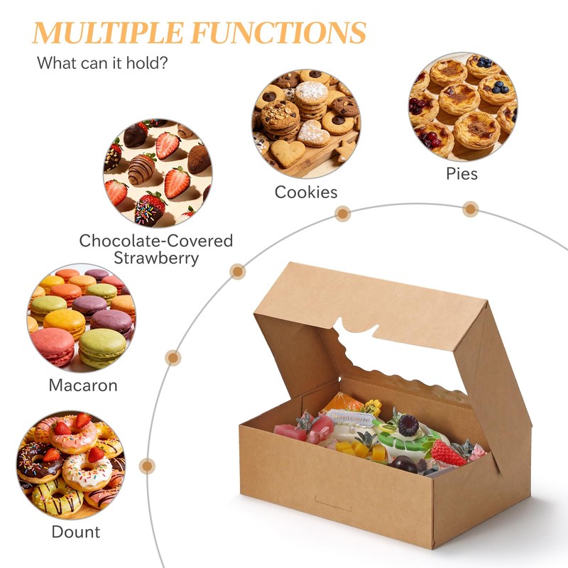 COTOPHER Auto Pop Up Cookie Box with Window 8x6x2.5 Inches