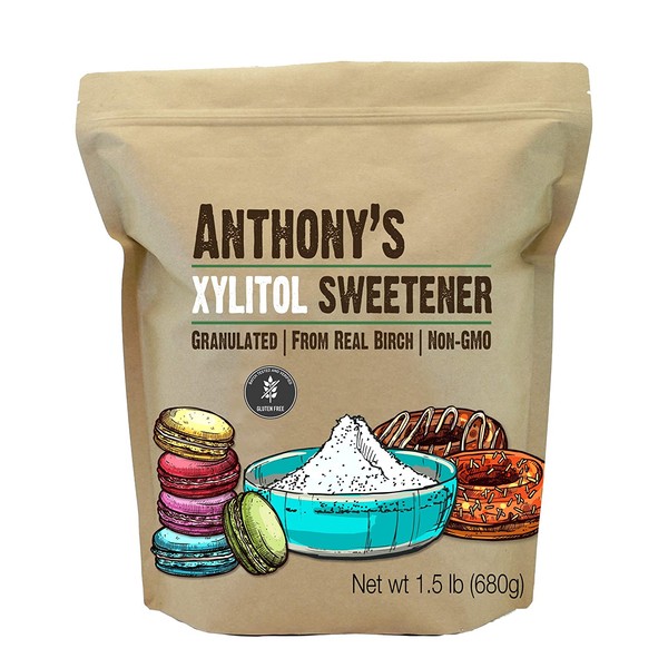 Anthony's Xylitol Sweetener, 1.5 lb, Made from Birch, Gluten Free, Keto Friendly, Non GMO
