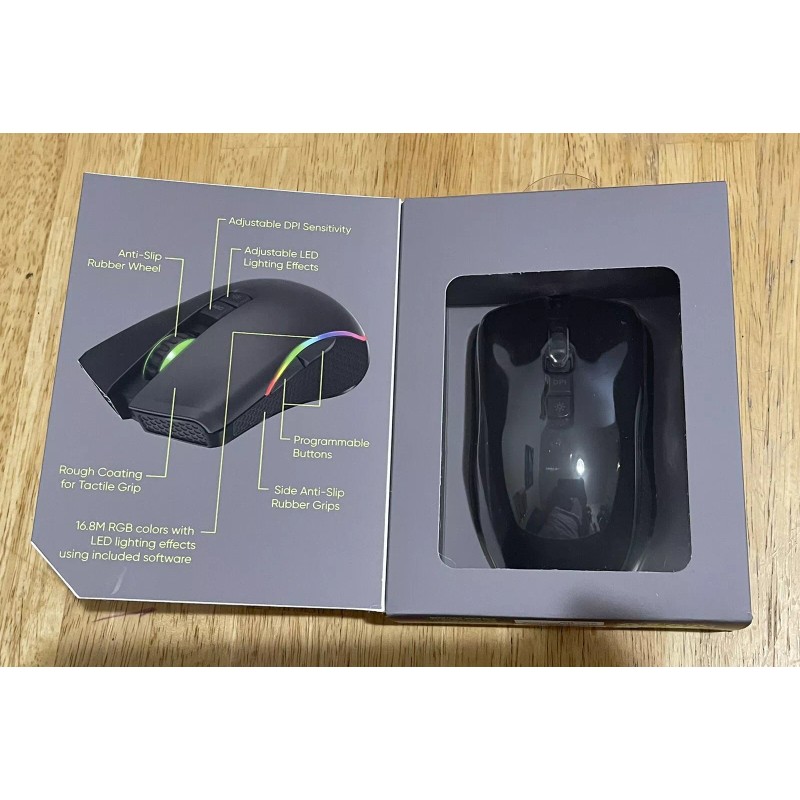 ONN Gaming Mouse with attached USB power cable 6 ft