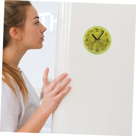 COLLBATH Round Wall Clock Fruit Stickers Modern Refrigerator Magnets Clock Read Timepiece for Family